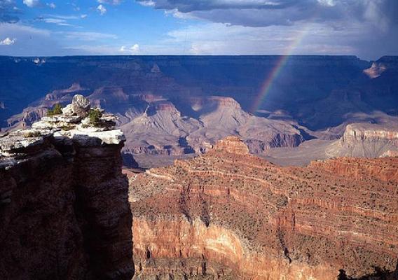 Rainbow in the Grand Canyon as seen from Near Mather Point on the South Rim, Grand Canyon N.P. NPS photo. 