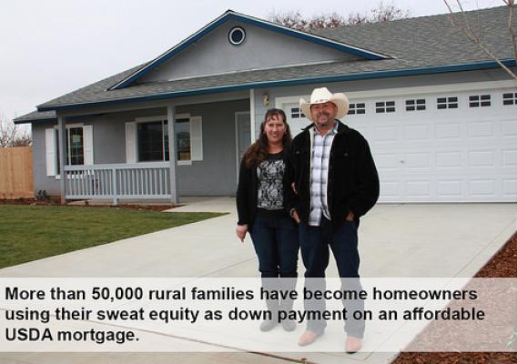Maria and Ignacio Gordillo of Reedley, Calif., helped build their house last year through USDA’s Mutual Self-Help Housing Loan Program. More than 50,000 rural families have become homeowners using their “sweat equity” as a down payment on an affordable USDA mortgage.