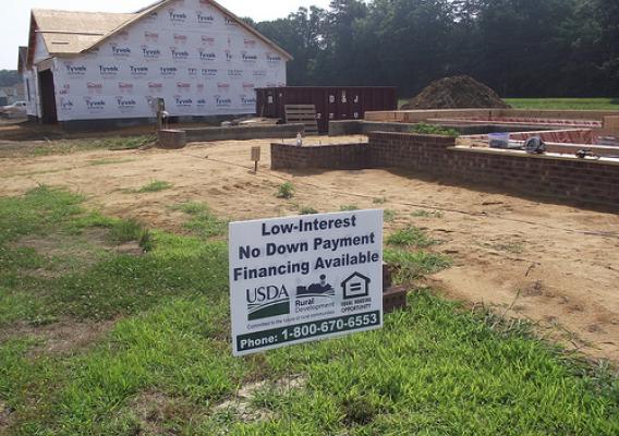 Home Construction creating Jobs:  Self-Help Housing Homes being built at the Crescent Shores Subdivision, Lincoln, Delaware. 