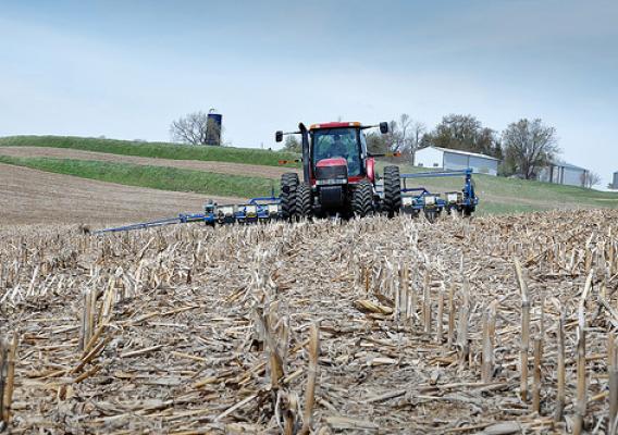 Conservation tillage practices like no-till allow farmers to plant cash crop seeds with little disturbance to the soil, which protects the habitat for billions of the soil’s microorganisms. NRCS photo.