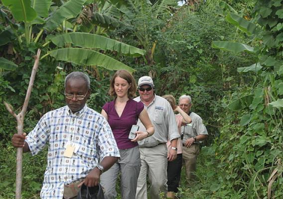 Team in field (L-R): Emmanuel Prophete, MARNDR; Emily Spiegel, FAS; Jimmy Moore, NRCS; Denise Hann, Forest Service; and Mike McGahuey, FAS assigned to USAID.