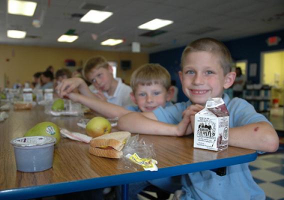 Delaware youth enjoy fresh fruits during lunch at a Summer Food Service Program site in 2010.  The Food Bank of Delaware dramatically increased participation through hard work and creativity.