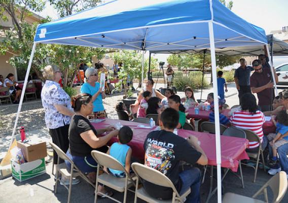 Volunteers from the Children’s Reading Foundation of Doña Ana County provide free books and read stories during lunch to help kids return to class ready to learn.