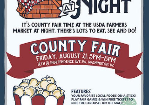 USDA Farmers Market at Night, County Fair Time poster