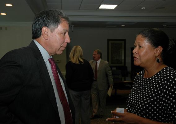 Barbara Shipman with MRP Under Secretary Edward Avalos at the recent Rural Roundtable in Dothan, Alabama.