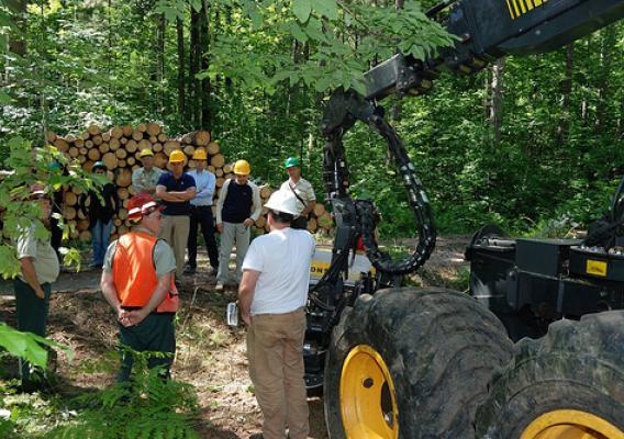 Delegation toured lumber mills and met with area loggers.