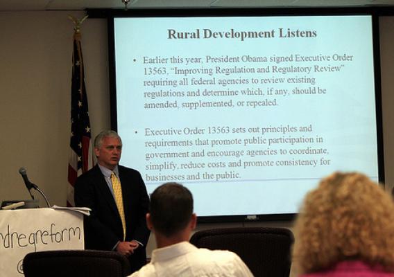 Philip Lehmkuhler, USDA Rural Development Indiana State Director, leads the discussion at the July 27th Stakeholder’s Meeting.