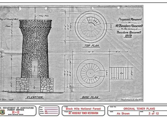 Seth Bullock’s plans for the Mount Roosevelt monument