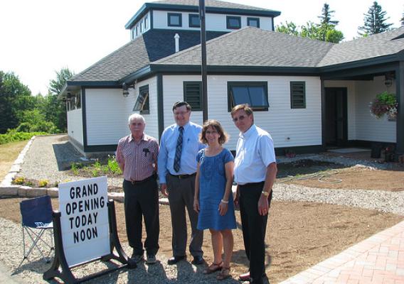 From Left to Right: Swan's Island Historical Society Founder Ed Wheaton; USDA Rural Development Area Director Raymond Roberts; Swan's Island Library Librarian Candis Joyce; and USDA Rural Development Area Specialist Lewis Sirois