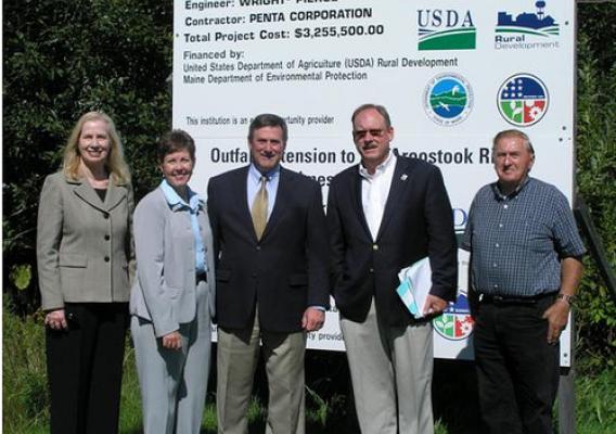 USDA Rural Development State Director Virginia Manuel; Maine Department of Environmental Protection Agency (DEP) Acting Commissioner Pattie Aho; Loring Development Authority CEO/President Carl Flora; Environmental Protection Agency (EPA) Region 1 Administrator Curt Spalding; and Greater Limestone Regional Wastewater Treatment Facility Chairman Neal LeightonUSDA Rural Development State Director Virginia Manuel; Maine Department of Environmental Protection Agency (DEP) Acting Commissioner Pattie Aho; Loring D