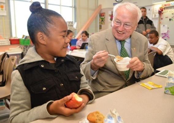 Under Secretary Kevin Concannon with student