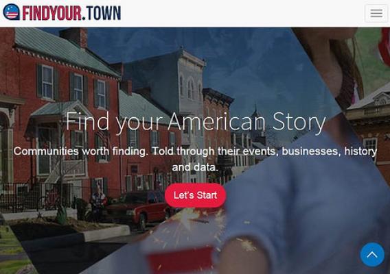 Findyour.town homepage screenshot