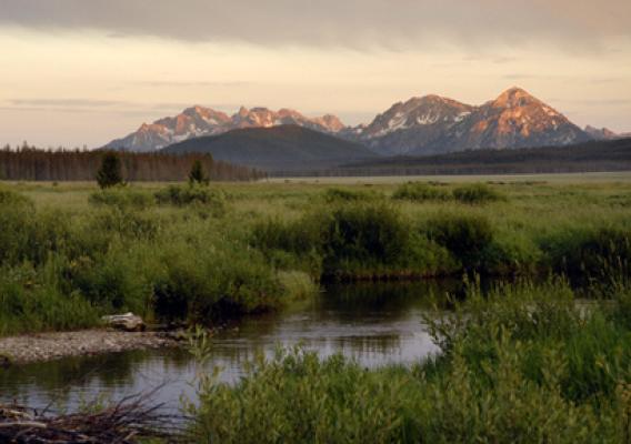 View of the Sawtooth Range in Idaho. U.S. Forest Service photo.