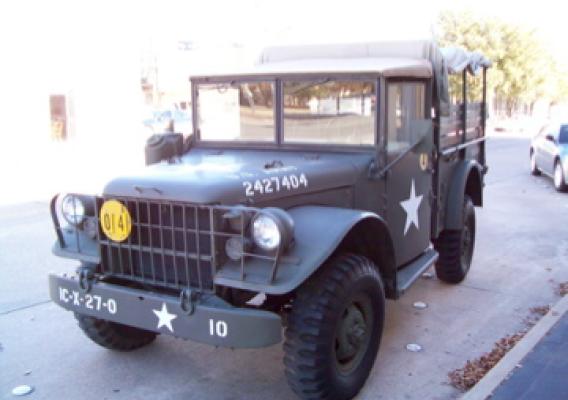 A vintage military vehicle outside the 12th Armored Division Memorial Museum in Abilene, Texas. (Photo by Lisa Maloney)
