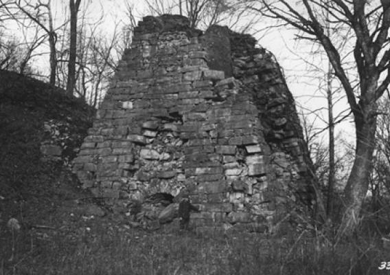  A Illinois Iron Furnace taken by Forest Service photographers in 1936.  Land was acquired by the Forest Service in 1950 and the furnace was completely rebuilt by young men from the  Golconda Job Corps in 1965. US Forest Service photo