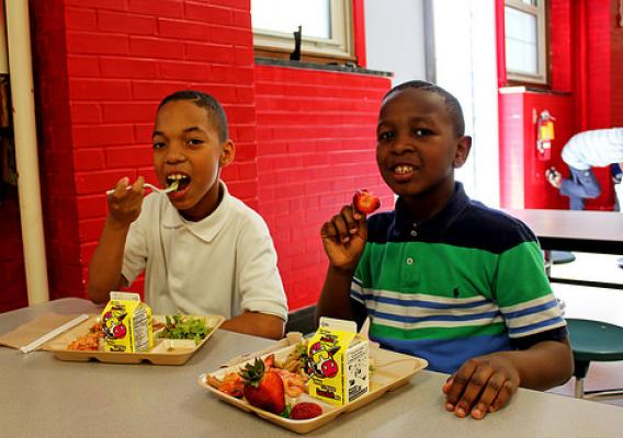 Students from District of Columbia Public Schools enjoy locally sourced fresh strawberries during the annual Strawberries and Salad Greens Day celebration this spring.