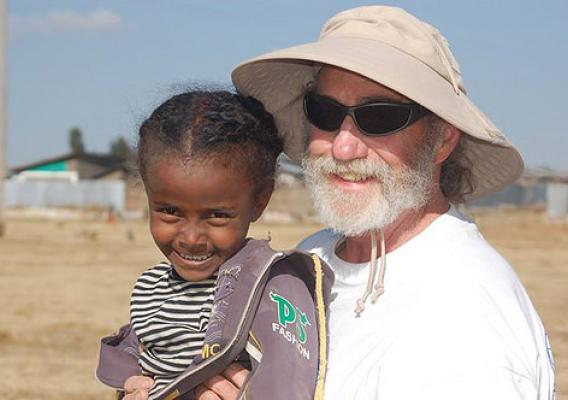 Paul Pedone, a geologist with USDA’s Natural Resources Conservation Service, poses for a photo with Zebitt in Debre Birhan, Ethiopia while working on a school construction project with Engineers Without Borders. Photo courtesy of Paul Pedone.