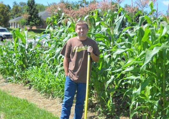 Matthew Roberts received the National Earth Team Individual Award for volunteering more than 1,000 hours at the NRCS Wytheville Service Center. NRCS photo.