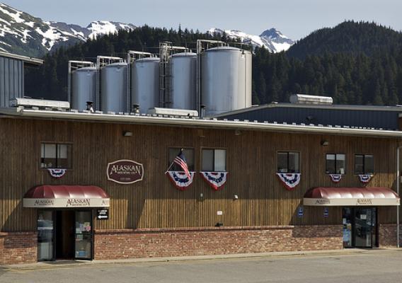 Using a first-of-its-kind steam boiler fueled by spent grain, the Alaskan Brewing Company in Juneau will reduce its use of fuel oil by over 65 percent.  The boiler was funded in part through the USDA Rural Energy for America (REAP) Program.   Photo credit: Alaska Brewing Company photo. 