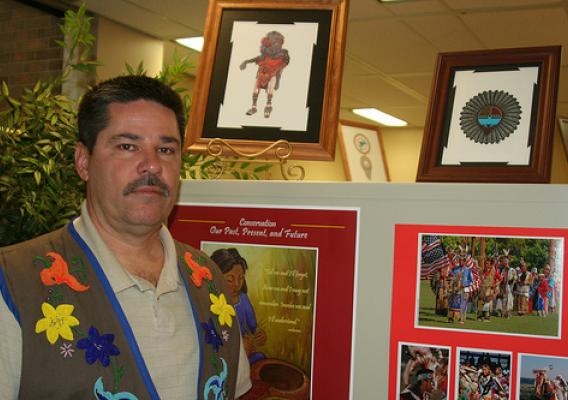South Dakota Rural Housing Specialist Kenneth Lynch with this year’s Native American Heritage Month poster.