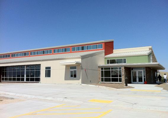 The  newly constructed Oglala Sioux Lakota Housing Authority administration building, built with USDA support. 