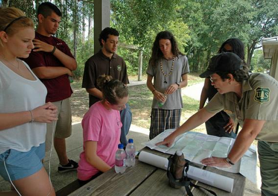 The National Forests in Florida hosted Native American teenagers from the Florida Indian Youth Program on the Apalachicola National Forest. The program, sponsored by the Florida Governor’s Council on Indian Affairs focuses on job skills, academic skills, life-skills, social and cultural activities.