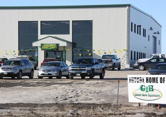 A new North Dakota farm equipment sales and service building: funded in part with a loan from a local cooperative backed by USDA.  The newly expanded dealership will provide up to eight new jobs.