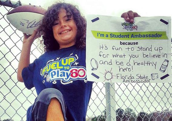 Meet Bobby, a “Super Kid” who champions nutritious food choices and physical activity for America’s school children. Photo courtesy of Fuel Up to Play 60.
