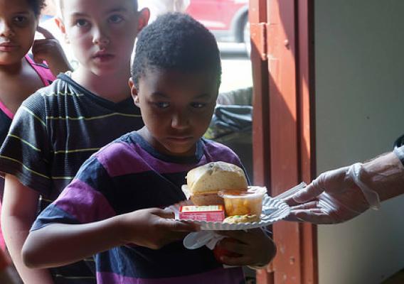 Children from USDA Rural Development Multi-Family Housing community, Old Plank Estates in Butler, PA receive free summer meals from their local FNS Summer Food Service Program.