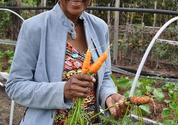 Ann Pringle Washington enjoys growing a variety of fresh vegetables on her farm. NRCS photo by Sabrenna Bryant.