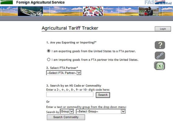 USDA Agricultural Tariff Tracker screenshot