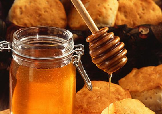 Honey on biscuits
