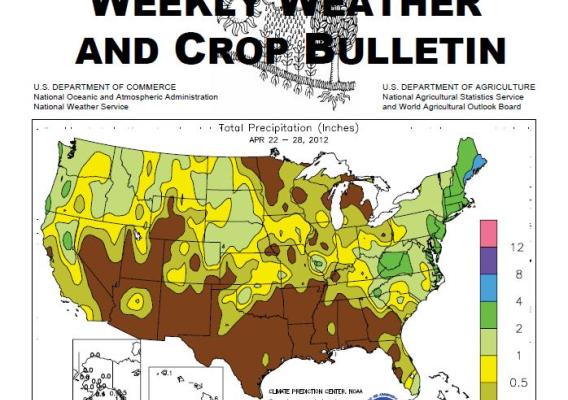 Screenshot of the Weekly Weather and Crop Bulletin