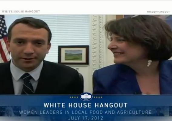 USDA Deputy Secretary Kathleen Merrigan and White House Director of Public Engagement Jon Carson in a live Google+ Hangout