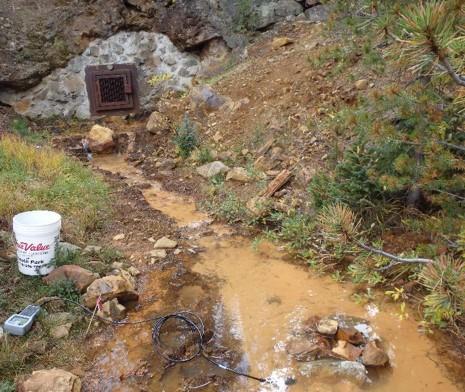 Water quality testing of drainage from an old mine adit