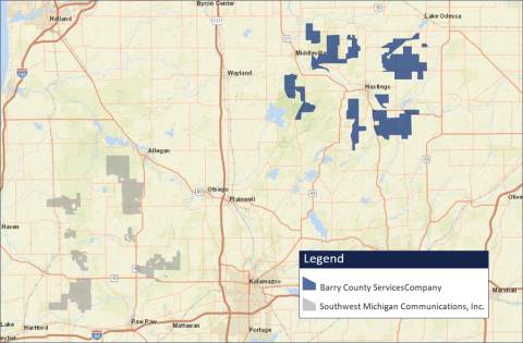 Michigan service area map