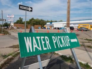 Disaster assistance, water pickup location